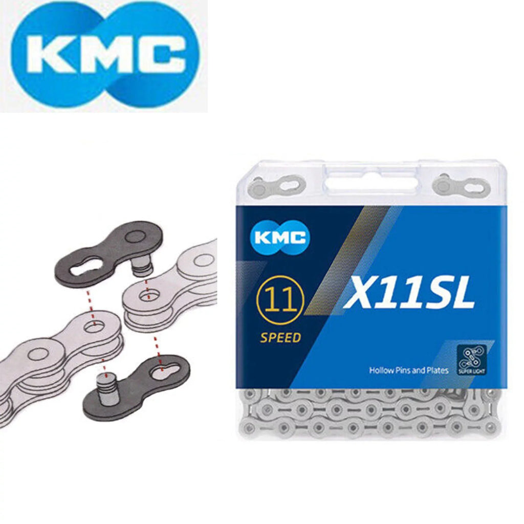 KMC X11SL Speed Mountain Road Bike Chain Reusable Missing Link 11 for 11-Speed Drivetrain System