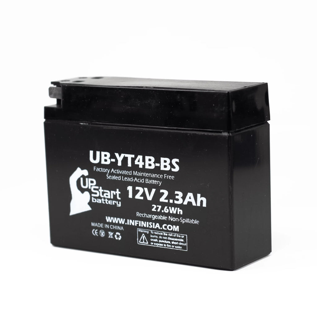 2-Pack UpStart Battery Replacement 2012 Yamaha SR400 (FI) 400CC Factory Activated, Maintenance Free, Motorcycle Battery - 12V, 2.3Ah, UB-YT4B-BS