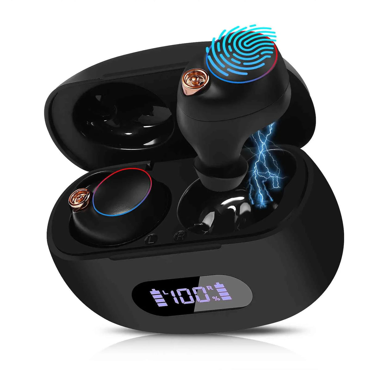 UrbanX True Wireless Bluetooth Earbuds + Charging Case, Black, Dual Connect, IPX5 liquid Resistance, Bluetooth 5.2 Connection, Balanced, Bass Boost suitable with  Z6 Pro 5G