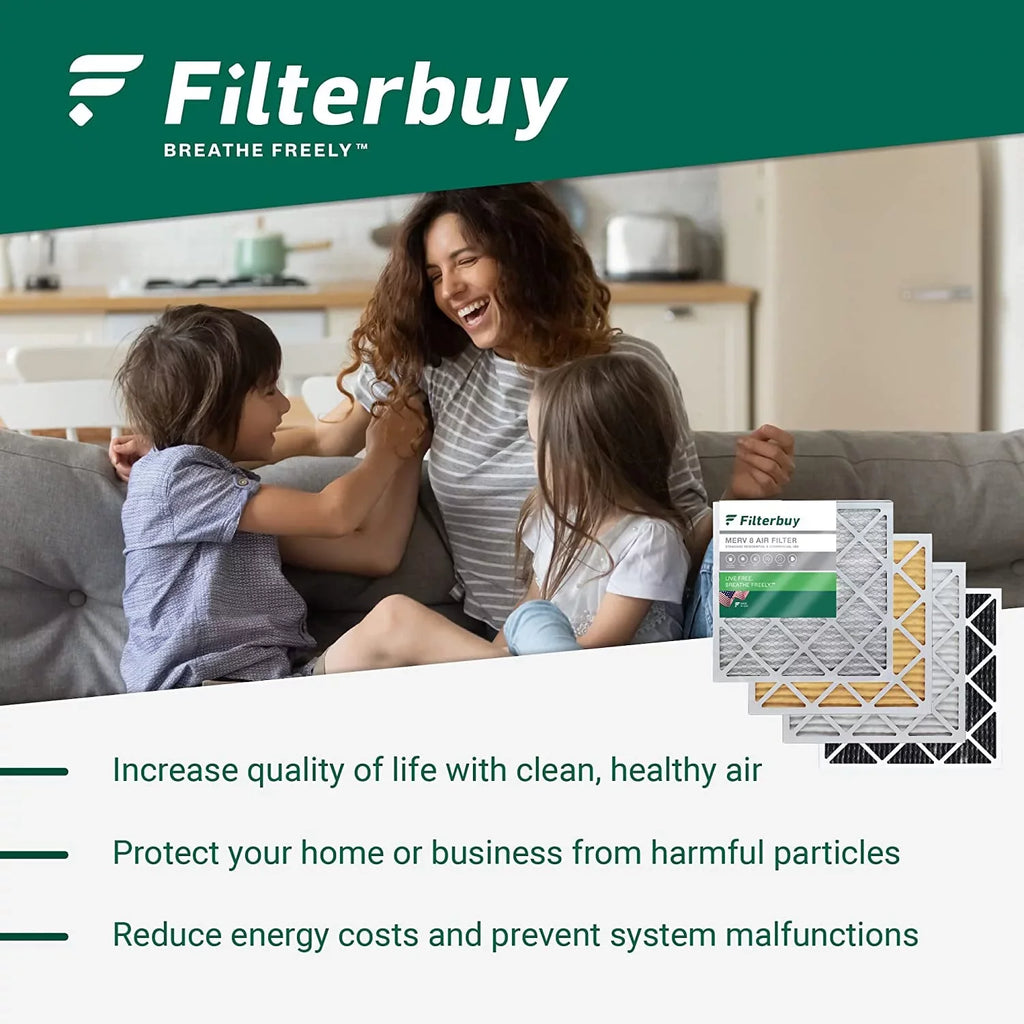 Filterbuy 20x24x1 MERV 8 Odor Eliminator Pleated HVAC AC Furnace Air Filters with Activated Carbon (4-Pack)