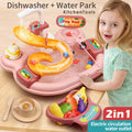 Nebublu Furnishing articles,Kitchen liquid A liquid Kitchen Dishwasher Pretend Role Play Slide 22pcs Kitchen 180rotatable With A 2-in-1 Kitchen aqua Slide Toddler Toy Sink With liquid Pretend Owsoo