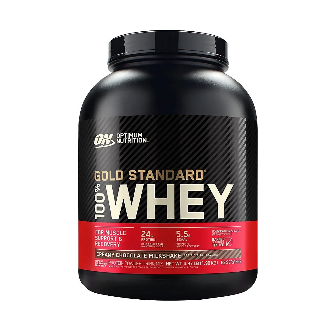 Optimum Nutrition Gold Standard Creamy Chocolate Milkshake Whey Protein Powder, 4.37 lbs.