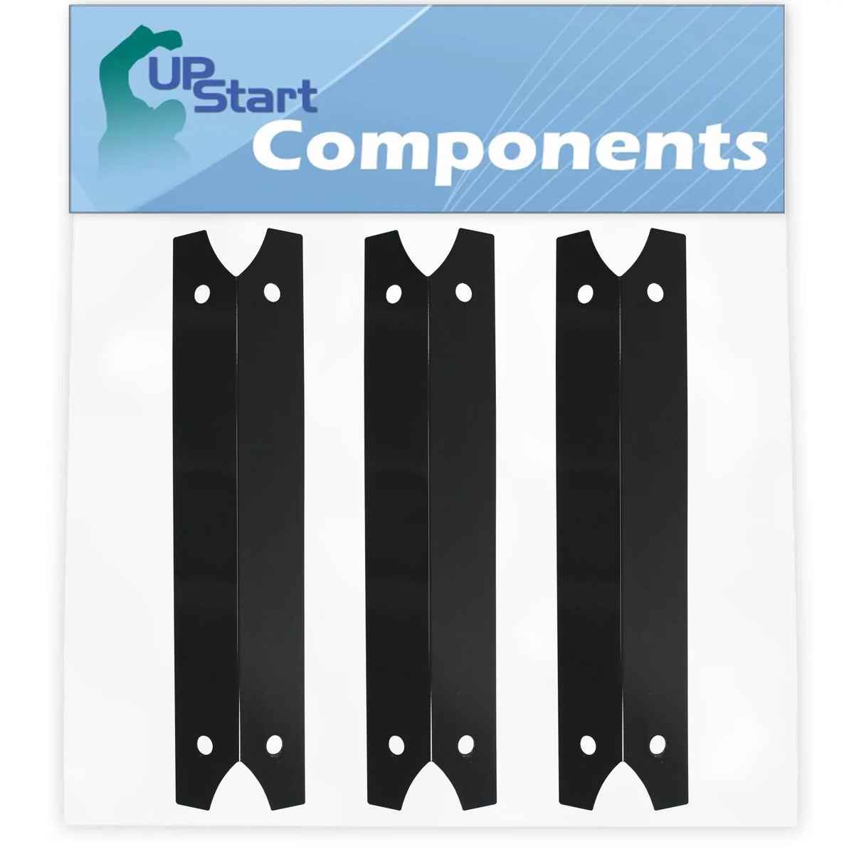 3-Pack BBQ Grill Heat Shield Plate Tent Replacement Parts for Charmglow 8106320B - appropriate Barbeque Porcelain Steel Flame Tamer, Flavorizer Bar, Vaporizer Bar, Burner shield 17 3/4"